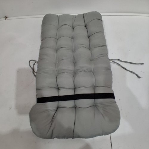 PADDED CHAIR CUSHIONS FOR CHILD'S CHAIR WITH STRAPS FOR BACKREST - 14" X 24" - GRAY image 3