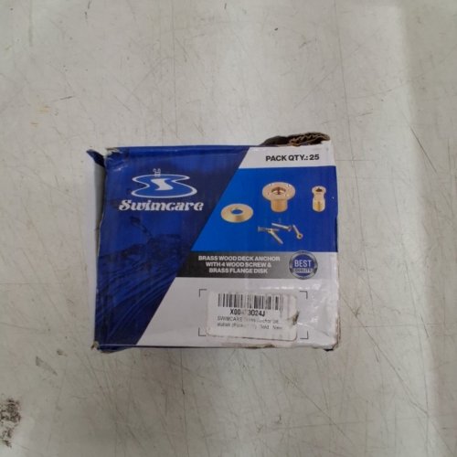 25PK SWIMCARE BRASS ANCHOR WITH COLLAR & SCREWS KIT FOR POOL COVER - 1.5" - BRASS image 2