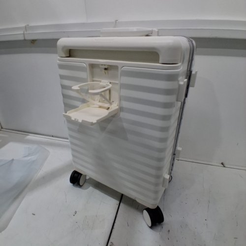 JOYWAY HARD-SHELL ROLLING SUITCASE WITH CHARGING PORT AND DRINK HOLDER, TSA LOCKED - 20" - WHITE image 6