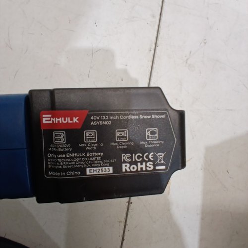 ENHULK ELECTRIC SNOW SHOVEL-2X20V (40V)-13.5"-BLUE/BLACK-(MODEL:ASYSN02) image 5