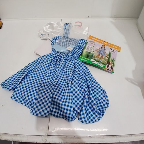 3PC TODDLER RUBIES WIDARD OF OZ DOROTHY COSTUME - 3-4T - BLUE AND WHITE image 2