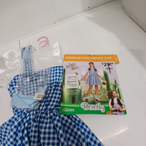 3PC TODDLER RUBIES WIDARD OF OZ DOROTHY COSTUME - 3-4T - BLUE AND WHITE image 3