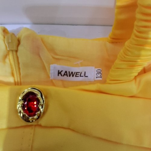 7PC GIRL'S KAWELL PRINCESS BELLE COSTUME DRESS - SIZE 8 - YELLOW image 2