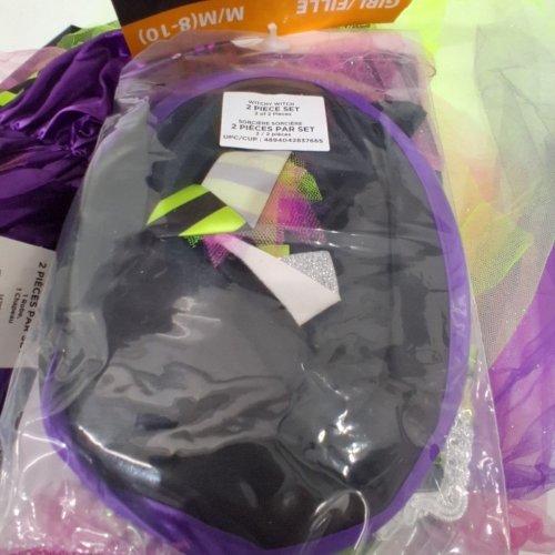 2PC GIRL'S PARTYHOLIC WITCHY WITCH COSTUME SET - MEDIUM 8/10 - BLACK / PURPLE / GREEN image 3