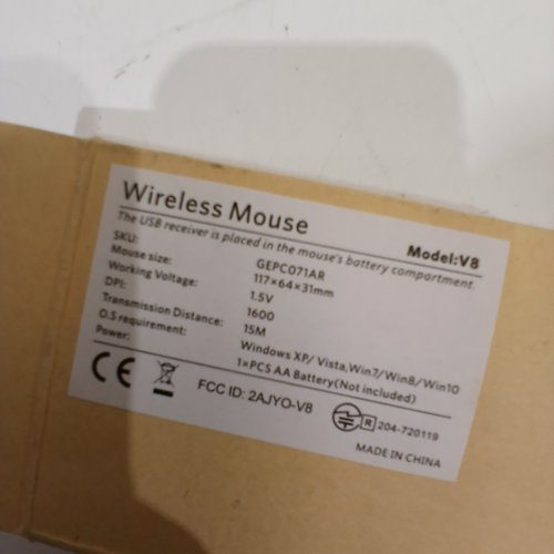 VICTSING SLIM WIRELESS MOUSE WITH NON RECEIVER - RED/BLACK - (MODEL: V8) image 3
