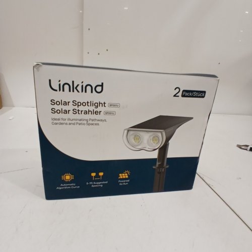 2PK LINKIND STARRAY SOLAR SPOT LIGHTS OUTDOOR - WATERPROOF - 6500K - BLACK image 4