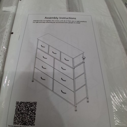 5 DRAWER DRESSER WITH FABRIC DRAWERS - 39.4"X21.5" - WHITE image 2