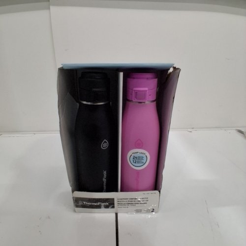 2PK THERMOFLASK LEAKPROOF COMFORT SIP STAINLESS STEEL BOTTLE - 25OZ - BLACK/PINK (MODEL: 1901736) image 4