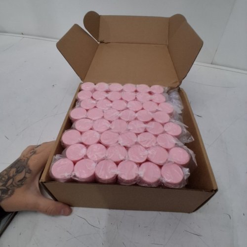 50PK COSIDEA ROUND CHUNKY LIP GLOSS TUBS WITH WAND - 6ML - PINK/CLEAR image 2