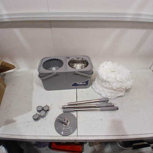 RINSEWISE 4 CHAMBER SPIN MOP AND BUCKET WITH SEPARATE CLEAN AND DIRTY WATER BUCKET SYSTEM - GREY image 2