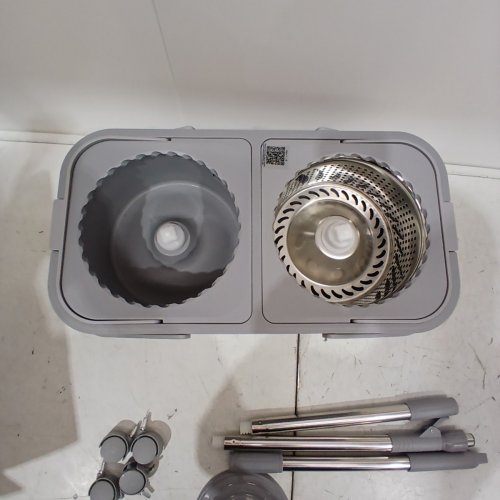 RINSEWISE 4 CHAMBER SPIN MOP AND BUCKET WITH SEPARATE CLEAN AND DIRTY WATER BUCKET SYSTEM - GREY image 5