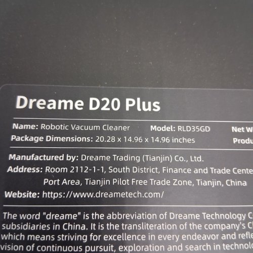 DREAME D20 PLUS 2-IN-1 ROBOT VACUUM AND MOP - 13,000PA SUCTION, DUST AUTO-EMPTY, LDS NAVIGATION - BLACK - (MODEL: RLD35GD) image 3