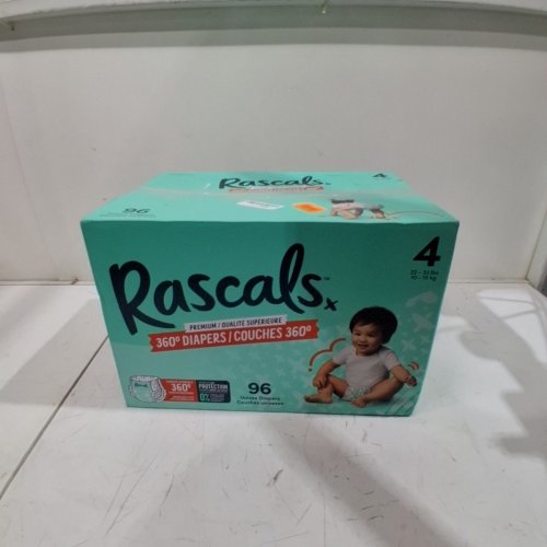 96PK RASCALS 360 DEGREE DIAPERS - SIZE 4 - 22-33 LBS (MODEL: 360NAPPIES-SZ4-96) image 2
