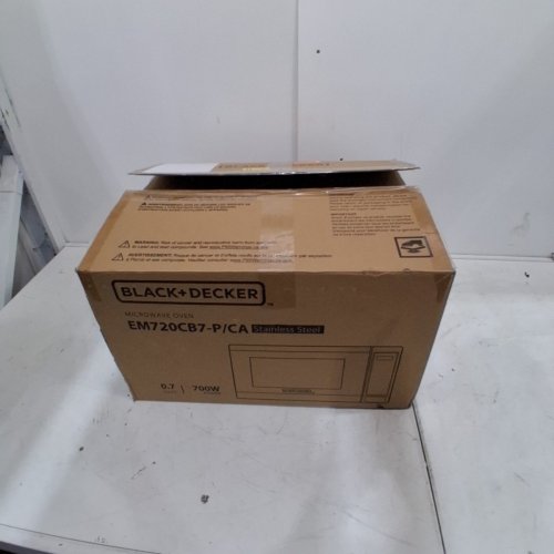 BLACK + DECKER DIGITAL PUSH BUTTON DOOR MICROWAVE OVEN - 700W - BLACK/STAINLESS STEEL (MODEL: EM720CB7-P) image 4