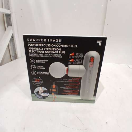 5PC SHARPER IMAGE COMPACT SPORT POWER PERCUSSION MASSAGER - 2HR RUN TIME - SILVER (MODEL: 1583883) image 2