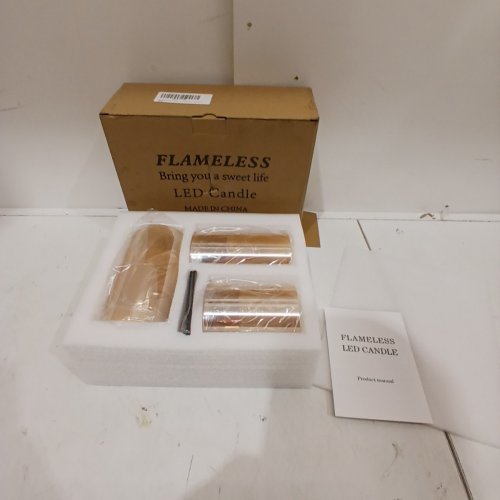3PC FAUX FLAMELESS FLICKERING BATTERY OPERATED FLAMELESS CANDLE - ASSORTED SIZES - AMBER image 3