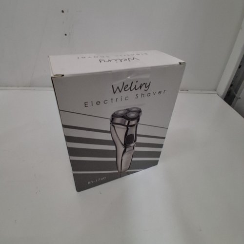 WELIRY CORDLESS ELECTRIC RAZOR WITH CHARGING STAND - WET AND DRY - BLACK/SILVER (MODEL: BY-1760) image 6