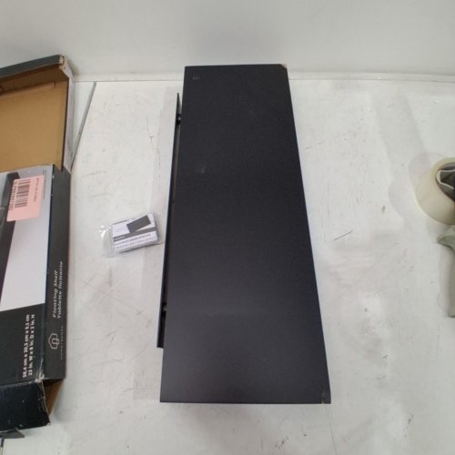 HOMETRENDS WOODEN FLOATING SHELF SET - 18" X 8" - BLACK image 2