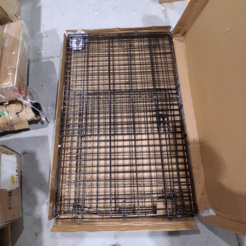 MIDWEST ICRATE DOUBLE DOOR FOLDING METAL DOG CRATE WITH DIVIDER PANEL AND FLOOR PROTECTING FEET - XL - 48" X 30" X 33" - BLACK - (MODEL: 1548DDU) image 2