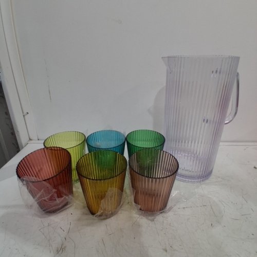 7PC HOMETRENDS TINTED ACRYLIC PITCHER SET - 3.2L PITCHER - MULTICOLOR image 2