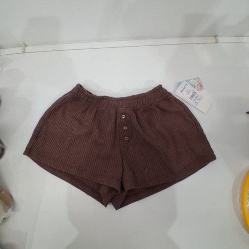 WOMEN'S WILD SKYE WAFFLE SHORTS - EXTRA SMALL - BROWN image 2