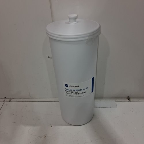 IDESIGN DISCREET TOILET PAPER HOLDER WITH LID - 3 ROLLS - WHITE image 2