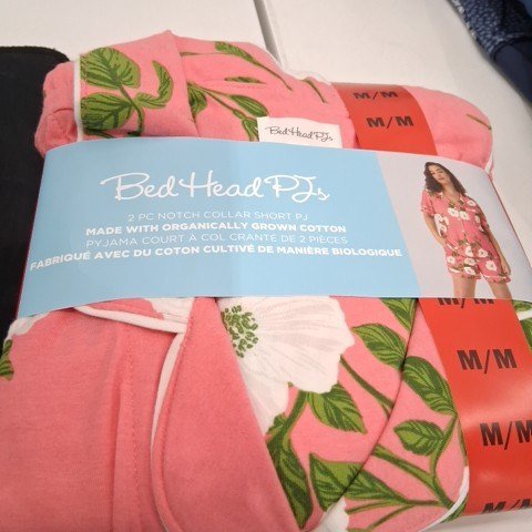 2PC WOMEN'S BEDHEAD PJS PAJAMA SET - MEDIUM - PINK/WHITE FLOWERS (STYLE: 1984932) image 2