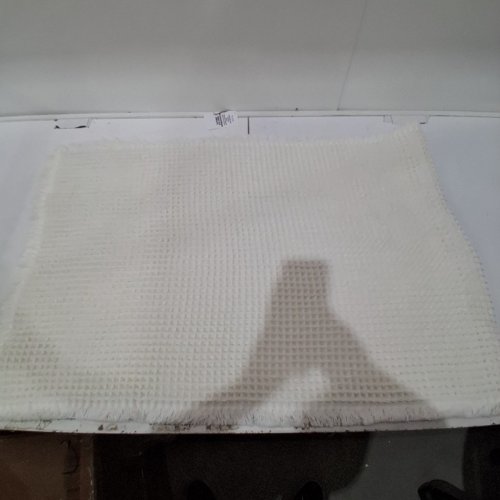 PADOOR WAFFLE BATH MAT NON-SLIP SUPER ABSORBENT QUICK DRY WITH TASSELS - 2FT X 6FT - WHITE image 2