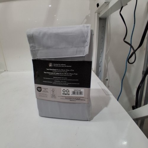 HOMETRENDS COTTON FITTED SHEET - TWIN - DARK GREY (MODEL: HT300QNFT-DGR) image 3