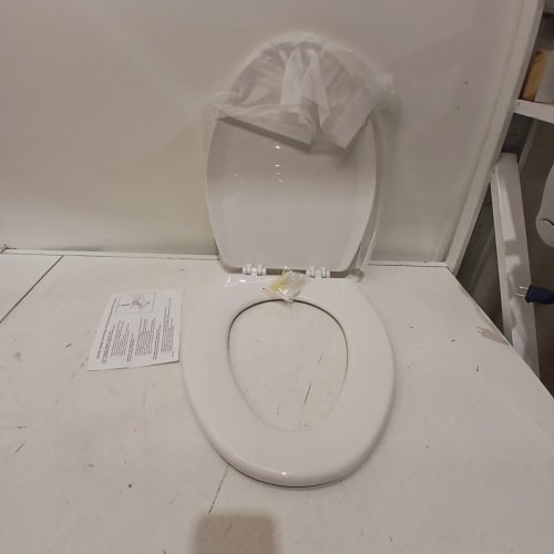 CENTOCO HEAVY DUTY MOLDED PLATIC ELONGATED CLOSED FRONT TOILET SEAT, WHITE (MODEL: DS900-001) image 2