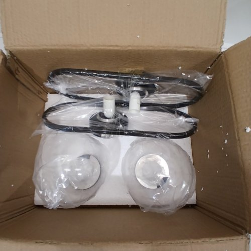 2PK LUKYAMZN UPGRADED 1-BULB WALL SCONCE WITH CLEAR GLOBE GLASS - 15.75" - MATTE BLACK image 2