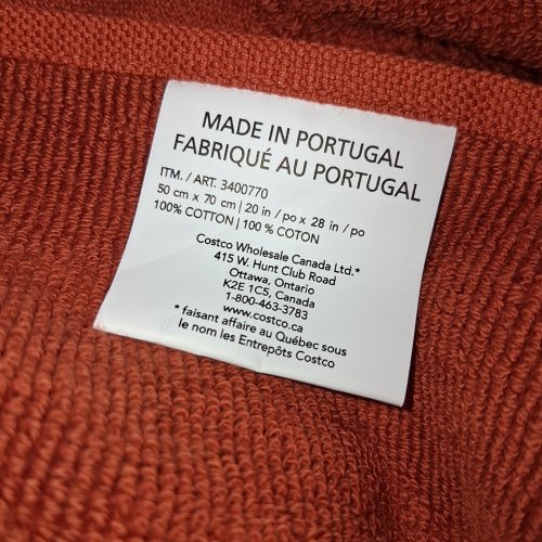 2PK MADE IN PORTUGAL KITCHEN TOWELS - 20" X 28" - RED (MODEL: 3400770) image 2