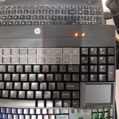 HP POS KEYBOARD WITH INTEGRATED TOUCHPAD | QWERTY LAYOUT | 28 RELEGENDABLE KEYS | 106 KEYS - BLACK (MODEL: SPOS) image 2