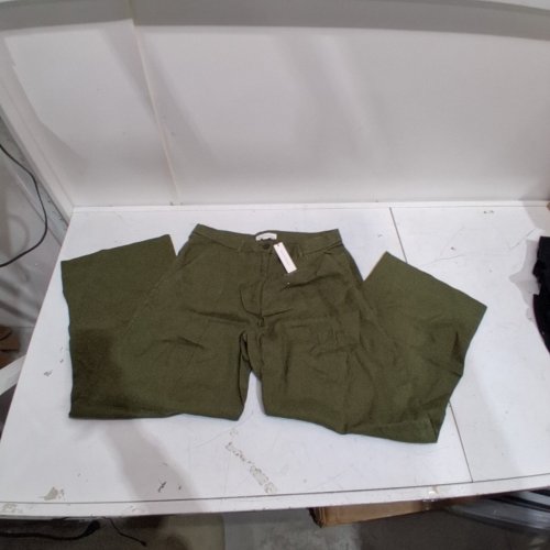 WOMEN'S BANANA REPUBLIC RELAXED LINEN UTILITY BEACH PANTS - SIZE 10 - OLIVE GREEN (STYLE : 323487741) image 4