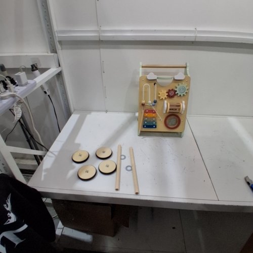 ITAINQ 2 IN 1 WOODEN ACTIVITY BABY WALKER - 18" X 14" X 13" - BEIGE image 2