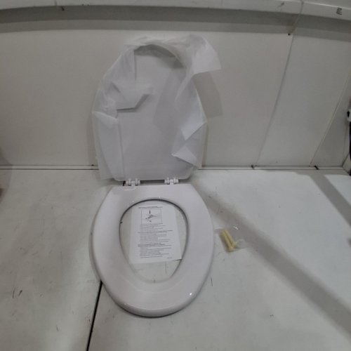 CENTOCO HEAVY DUTY MOLDED PLATIC ELONGATED CLOSED FRONT TOILET SEAT, WHITE (MODEL: DS900-001) image 3