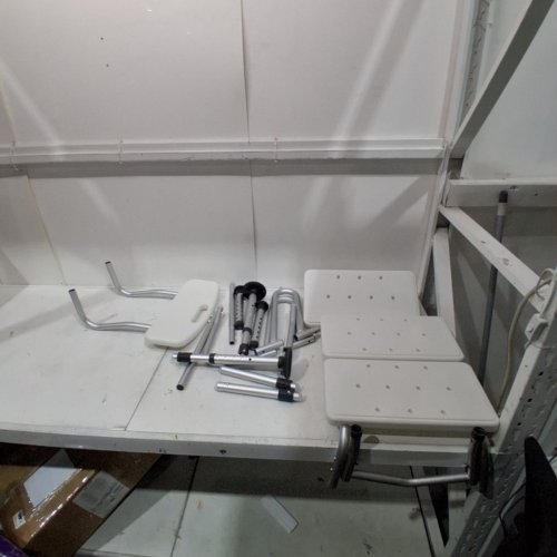 DRIVE MEDICAL SPLASH DEFENSE TUB TRANSFER BENCH FOR BATHTUB WITH CURTAIN GUARD PROTECTION - 400LB MAX, 28" L X 16" D - WHITE AND SILVER - (MODEL: RTL12032KDR) image 2