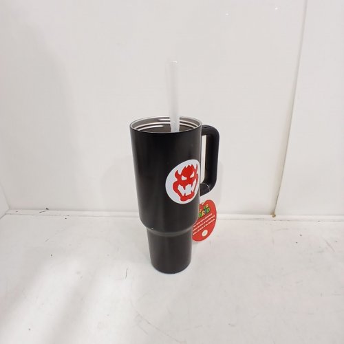 NINTENDO SUPER MARIO BOWSER TUMBLER WITH STRAW - 40OZ - BLACK image 2