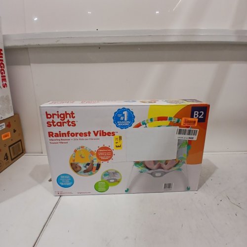 BRIGHT STARTS RAINFOREST VIBES PORTABLE 3-POINT HARNESS BOUNCER WITH TOY-BAR - RAINFOREST VIBES (MODEL: 12227) image 2