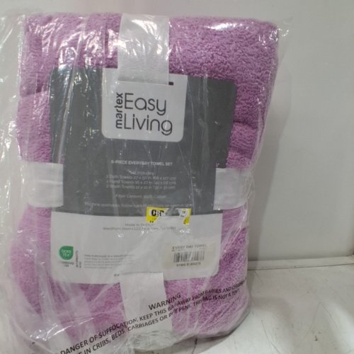 6PC MARTEX EVERYDAY TOWEL SET - 2 BATH TOWELS 27" X 54" - 2 HAND TOWELS 16" X 27"- 2 WASH TOWELS 12" X 12" - Lilac image 3