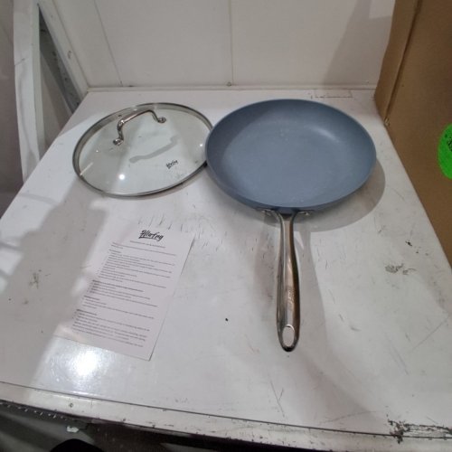 HLAFRG NONSTICK FRYING PAN AND LID - 12" - LIGHT BLUE / SPECKLED image 3