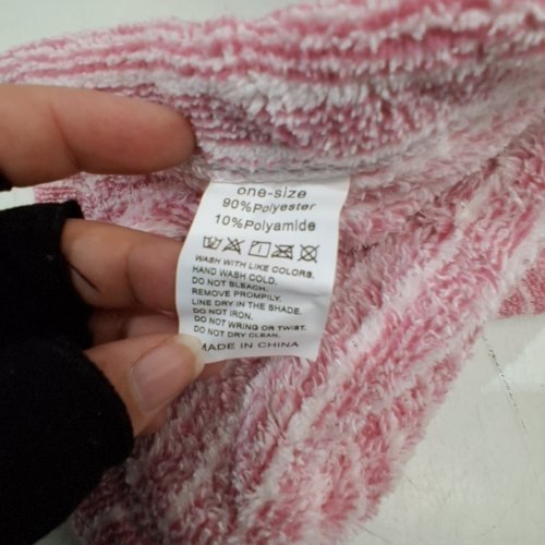 OSFM WOMEN'S HOUSE COAT - RED AND WHITE STRIPES image 2