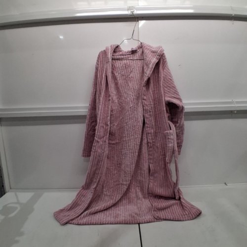 OSFM WOMEN'S HOUSE COAT - RED AND WHITE STRIPES image 3