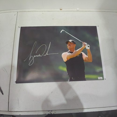 TIGER WOODS SIGNED GOLF POSTER WITH COA STICKER - 24" X 18" image 2