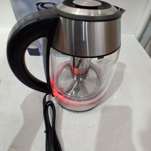 CHEFMAN DUAL-GLASS COOL-TOUCH DIGITAL KETTLE WITH ADJUSTABLE TEMPERATURE AND REMOVABLE TEA INFUSER - 1.7L CAP - STAINLESS STEEL/BLACK (MODEL: RJ11-17-CTI-DG-CA-CO/1992747) image 2
