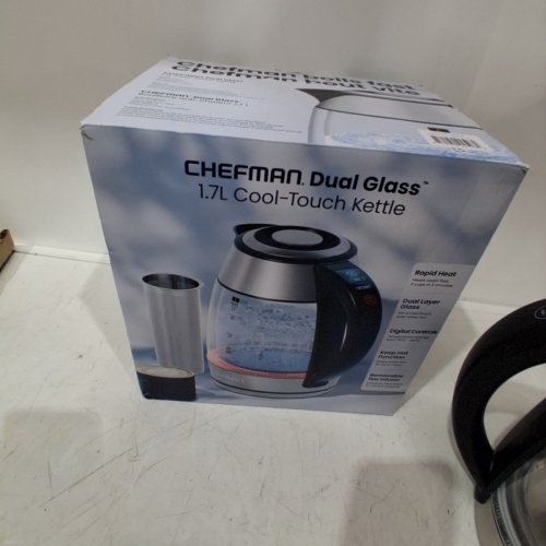 CHEFMAN DUAL-GLASS COOL-TOUCH DIGITAL KETTLE WITH ADJUSTABLE TEMPERATURE AND REMOVABLE TEA INFUSER - 1.7L CAP - STAINLESS STEEL/BLACK (MODEL: RJ11-17-CTI-DG-CA-CO/1992747) image 5
