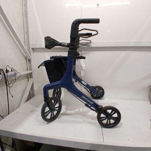 DRIVE MEDICAL AEROWALK ULTRA-LITE ROLLATOR FOLDABLE ROLLATOR WALKER - 350 LBS MAX - BLUE/BLACK (MODEL:10277BL) image 2