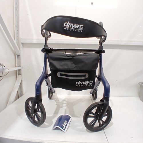 DRIVE MEDICAL AEROWALK ULTRA-LITE ROLLATOR FOLDABLE ROLLATOR WALKER - 350 LBS MAX - BLUE/BLACK (MODEL:10277BL) image 5