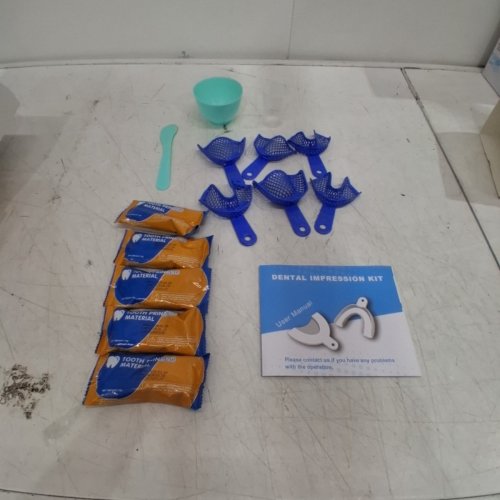 13PC DENTAL IMPRESSION KIT WITH ALGINATE PACKS & MIXING CUP - ASSORTED SIZES - BLUE image 2