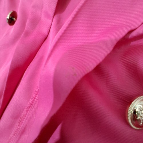 women's long and loose flowy button-down blazer - medium - pink image 3